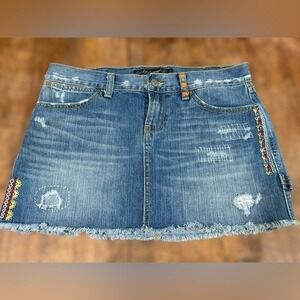Lucky Brand Legend SIZE 6/28 Boho Hippie Style Embroidered Mini Skirt